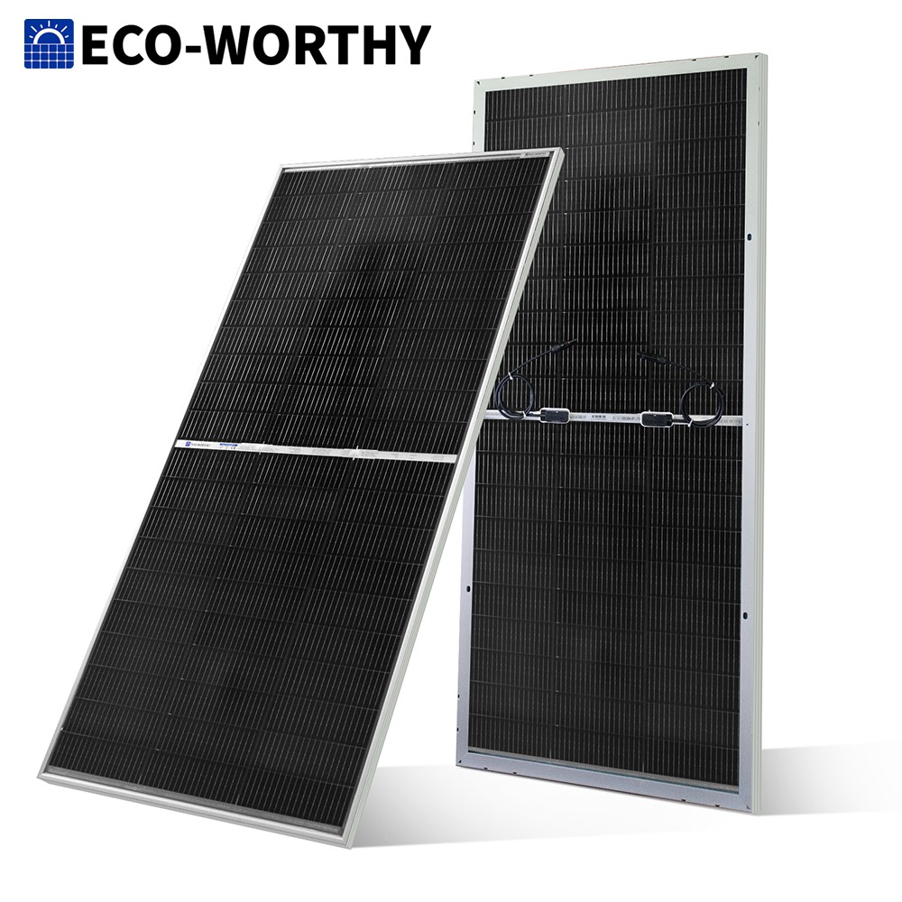 Solar Panel 200W - ECO-WORTHY Pannello solare bifacciale 18BB tipo
